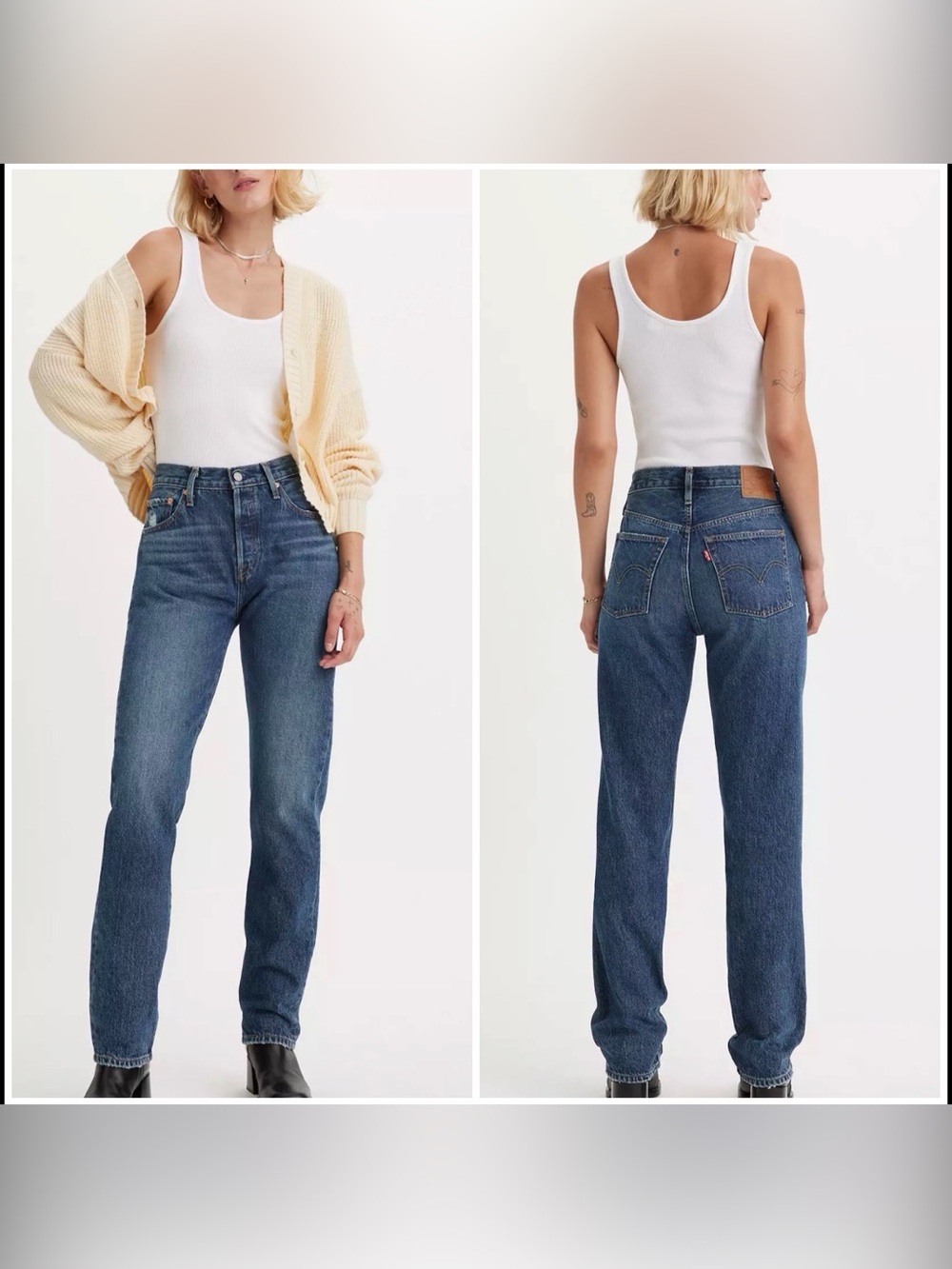 Levi's Jeans 501 Original Button Fly Straight Dark Wash  S110783 25X30